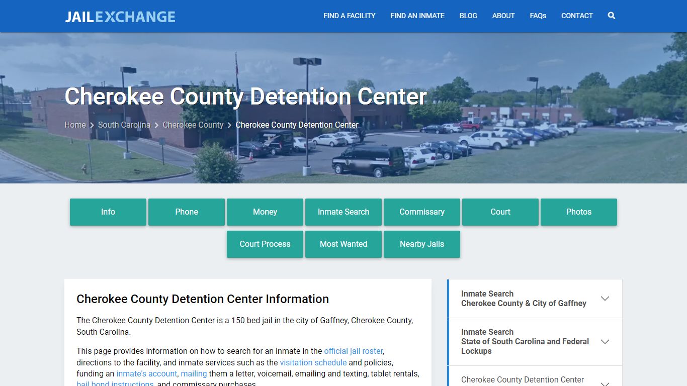 Cherokee County Detention Center, SC Inmate Search, Information